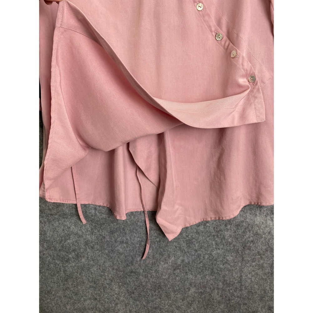 Soft Surroundings Blush Pink Tencel Asymmetrical Button Tunic Top‎ Women's M - Picture 4 of 13